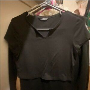 SHEIN Black Crop Top for Women